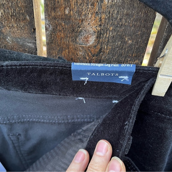 Talbots Velveteen Straight Leg High Waisted Black Pants NWT Sz 20WP - Picture 8 of 14
